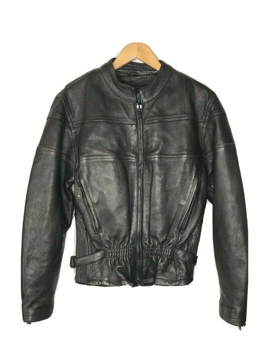 Unik Jackets & Blazers - UNIK Ultra Heavy LEATHER Motorcycle Zip Buckle Lined Jacket Womens Size S Black
